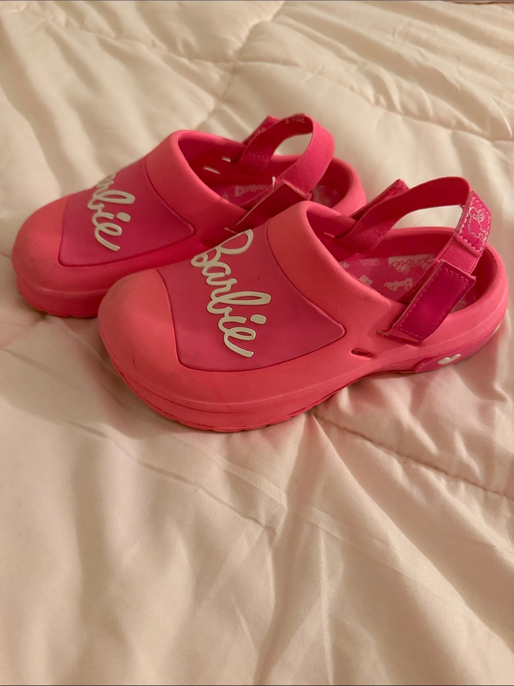 Barbie Bright Pink Kids Slip-On Clog Sandals with Back Strap